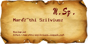 Maróthi Szilviusz névjegykártya